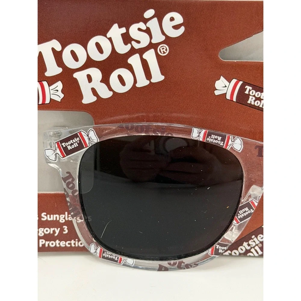 Tootsie Roll Kids Sunglasses Clear Novelty Candy Logo Print UV Protection New